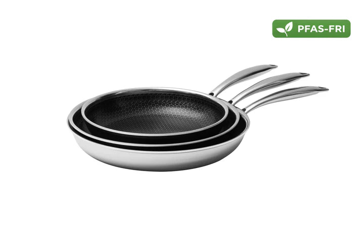 Hybrid Stegepande i Rustfrit Stål – Non-Stick Stegepande uden PFAS & PTFE