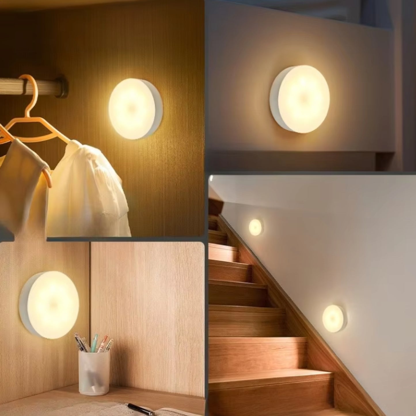 LED Sensor Natlampe – Genopladelig Trådløs Natbelysning med Bevægelsessensor