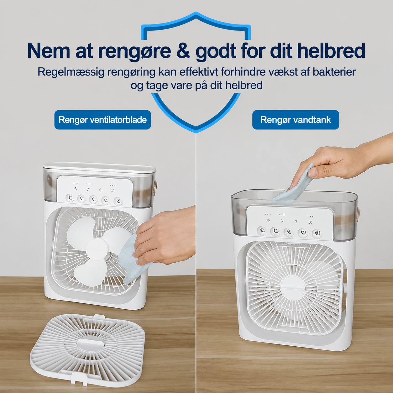 Multifunktionel Luftkøler | 3-i-1 Ventilator med Justerbar Hastighed | Bærbar Design til Komfortabel Afkøling
