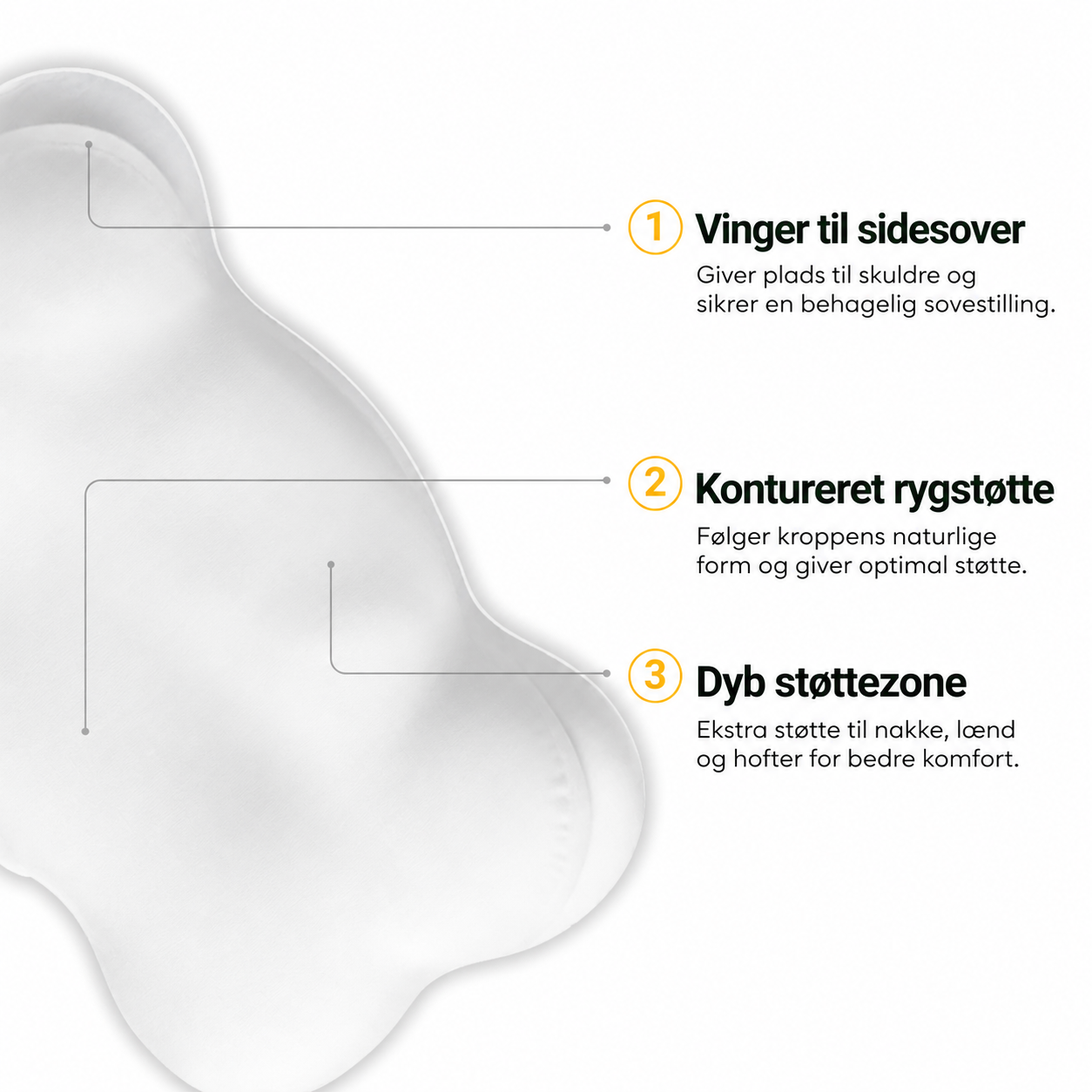 Adaptiv | Memory Foam Sengepude med Responsiv Støtte | Optimal Komfort til Alle Søvnstillinger