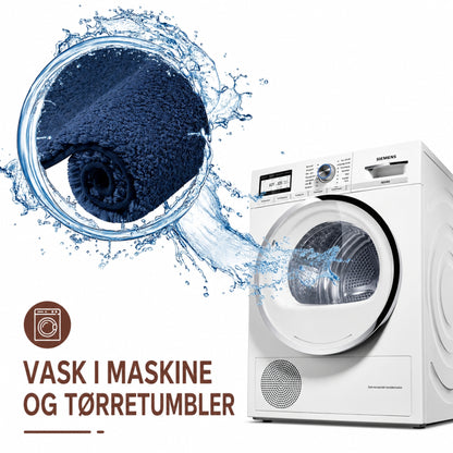 Blød Badeværelsesmåtte med Skridsikker Bund – Absorberende Bademåtte til Badeværelse, Toilet & Bruseniche