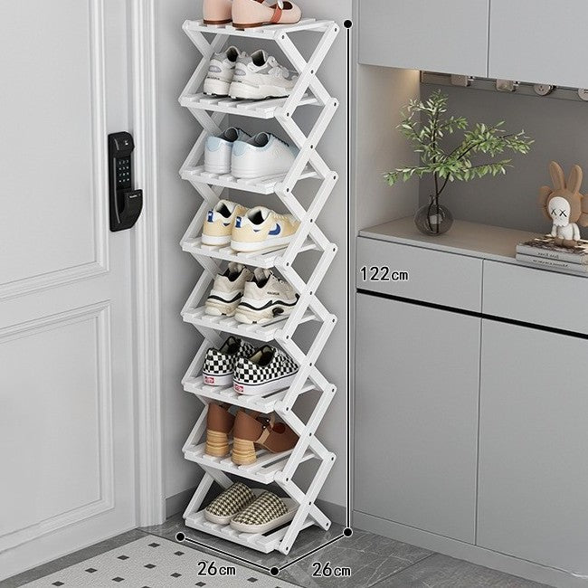 Bambus Organizer | Foldbart Opbevaringsstativ med Pladsbesparende Design til Sko og Bøger