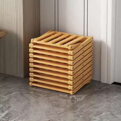 Bambus Organizer | Foldbart Opbevaringsstativ med Pladsbesparende Design til Sko og Bøger