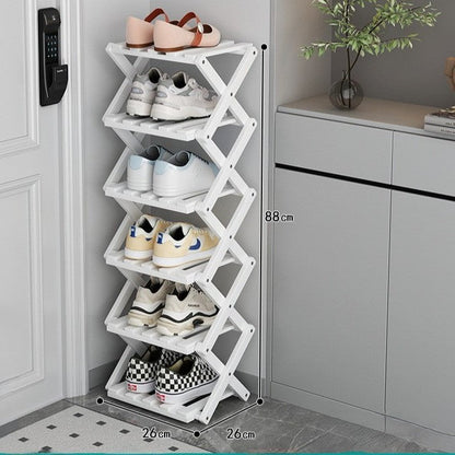Bambus Organizer | Foldbart Opbevaringsstativ med Pladsbesparende Design til Sko og Bøger