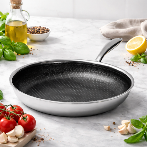 Hybrid Stegepande i Rustfrit Stål – Non-Stick Stegepande uden PFAS & PTFE