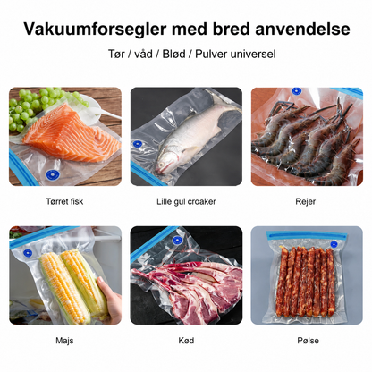 Vakuumforseglingsmaskine | Genopladelig Luftpumpe med 60Kpa Sugestyrke | Effektiv Madopbevaring for Længere Friskhed