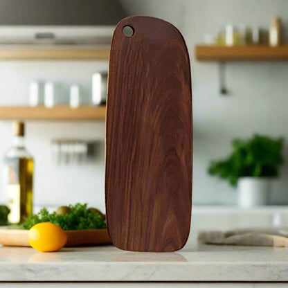 Elegant Valnød Skærebræt i Træ med Multifunktionelt Design til Stilfuld Servering
