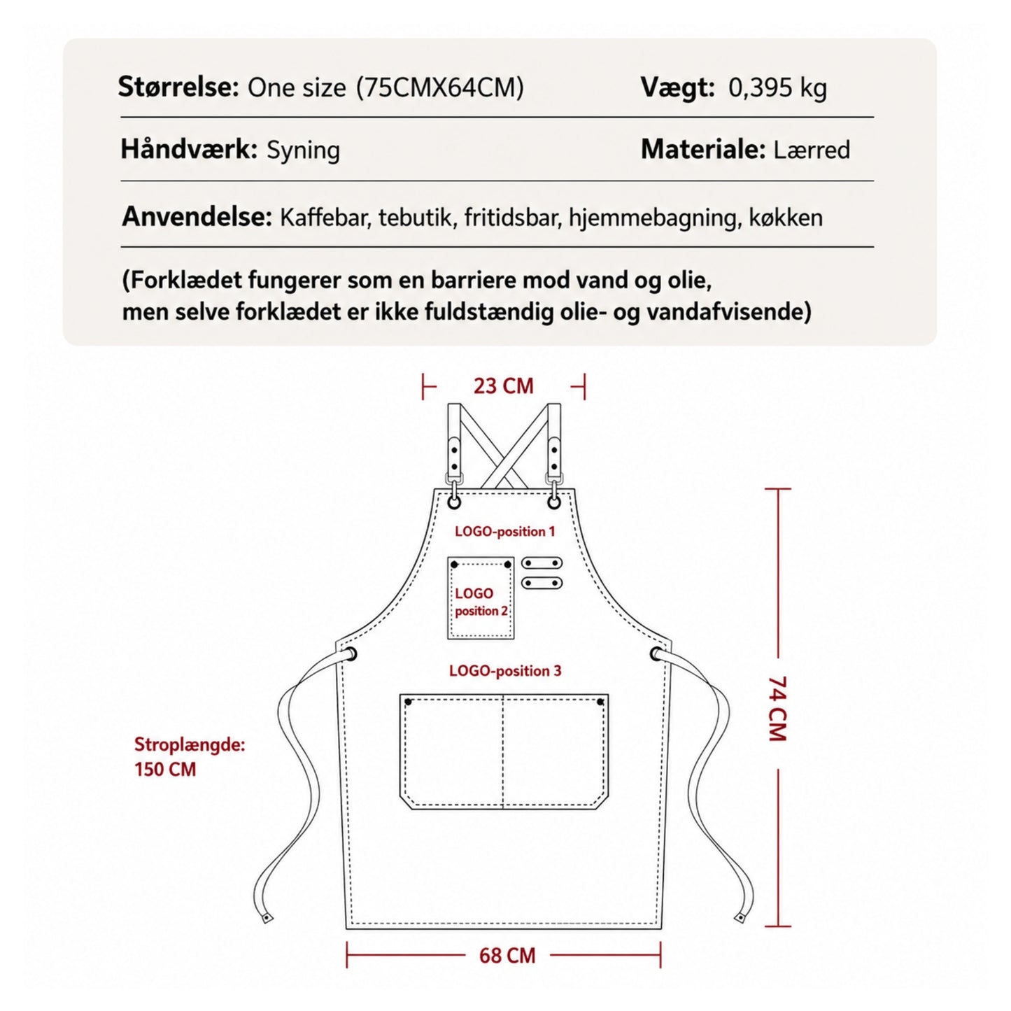 Canvas Forklæde med Lommer – Vandafvisende Køkkenforklæde til Madlavning, Grill & Håndværk