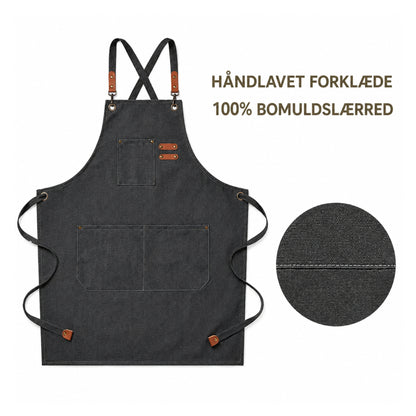 Canvas Forklæde med Lommer – Vandafvisende Køkkenforklæde til Madlavning, Grill & Håndværk