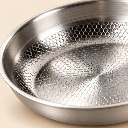 Titanium Stekepanne 28 cm i Rustfritt Stål – Non-Stick Panne til Induksjon og Gass