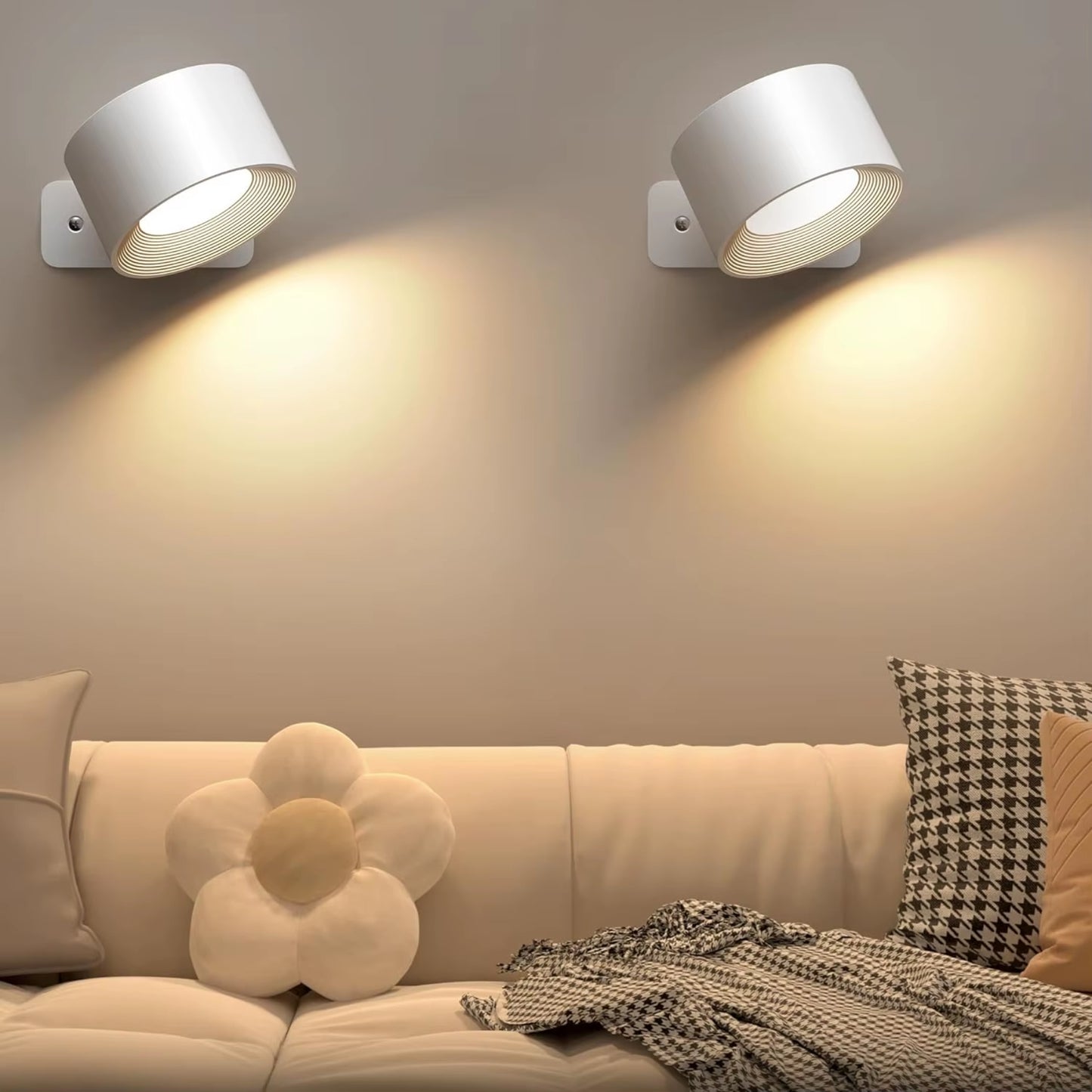 Genopladelig Magnetisk Væglampe med Fjernbetjening – LED Væglampe 360° Drejelig, Dæmpbar – 1, 2 eller 4 stk.