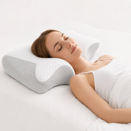 Ergonomisk Memory Foam Pude – Sommerfugleformet Nakkepude med Komfortabel Støtte