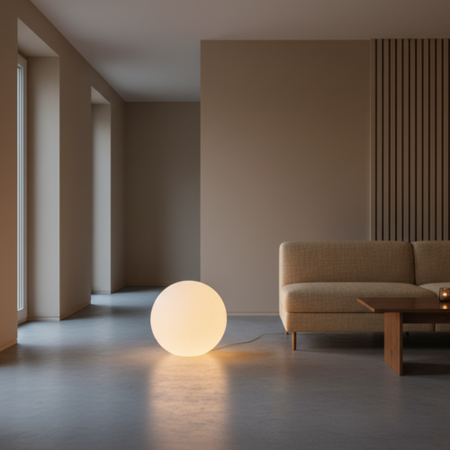 Moderne Gulvlampe i Harpiks med Dæmpbar Belysning | Elegant Design til Stuen