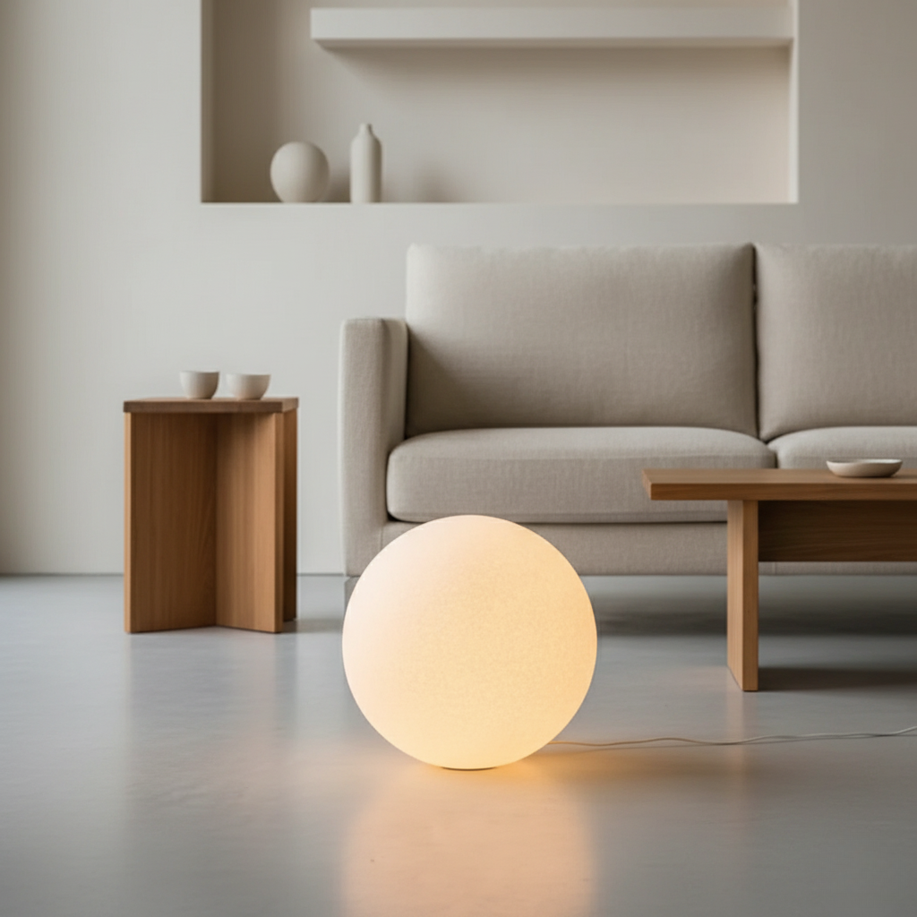 Moderne Gulvlampe i Harpiks med Dæmpbar Belysning | Elegant Design til Stuen