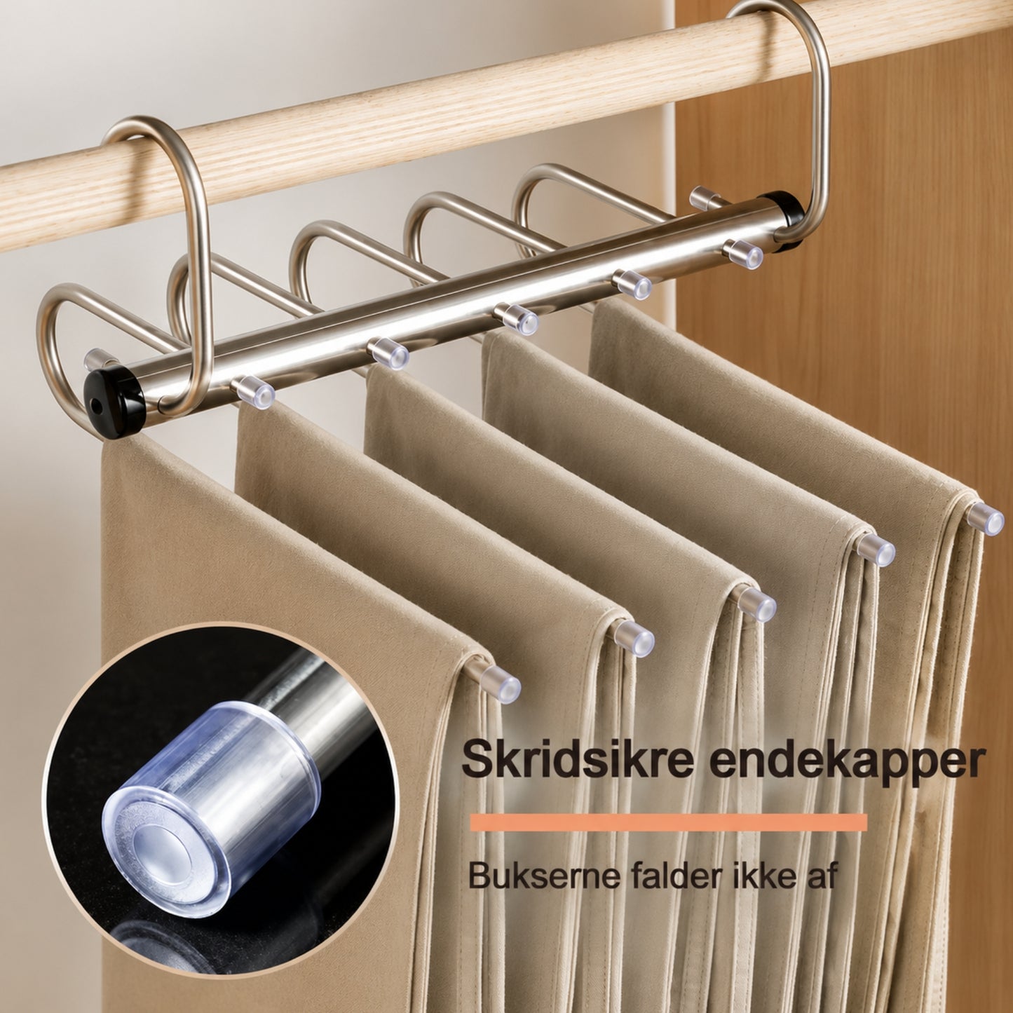 Pladsbesparende Bøjle til Bukser – Foldbar Buksebøjle i Rustfrit Stål med 5 eller 9 Lag
