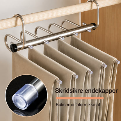Pladsbesparende Bøjle til Bukser – Foldbar Buksebøjle i Rustfrit Stål med 5 eller 9 Lag