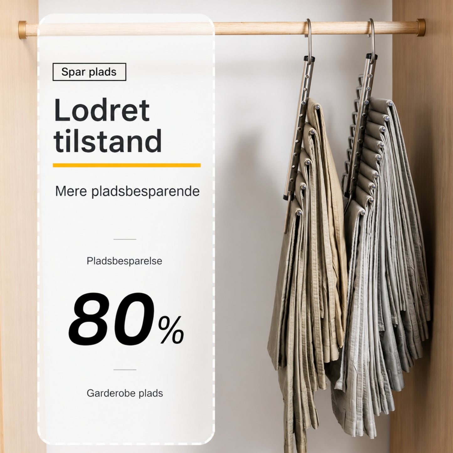 Pladsbesparende Bøjle til Bukser – Foldbar Buksebøjle i Rustfrit Stål med 5 eller 9 Lag
