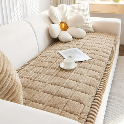 Plush Channel | Sofa Cover with Anti-Slip Backing & Modern Design | Cozy Protection for Everyday Use