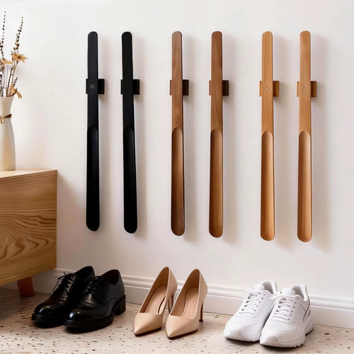 Premium Skohorn i Træ med Magnetisk Holder – Langt Skohorn i Bøgetræ 55 cm