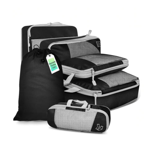 Rejse Organizer Sæt med Kompression – 6-Pack Packing Cubes til Kuffert & Rejse