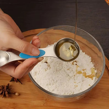 Måleske Sæt i Rustfrit Stål – 9 Dele Dobbeltsidede Måleskeer med Magnetisk Design til Bagning & Madlavning