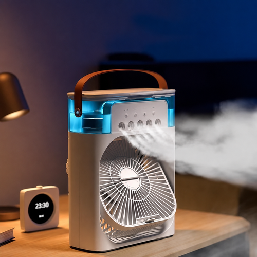 Multifunktionel Luftkøler | 3-i-1 Ventilator med Justerbar Hastighed | Bærbar Design til Komfortabel Afkøling