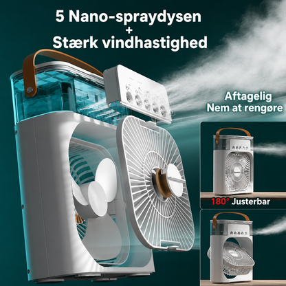 Multifunktionel Luftkøler | 3-i-1 Ventilator med Justerbar Hastighed | Bærbar Design til Komfortabel Afkøling