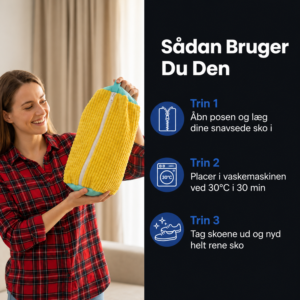 Vaskepose Til Sko | 360° Surround Rengøringspose Med Lynlås | Genanvendelig Beskyttelse Til Maskinvask